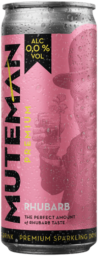 Muteman 高级大黄味0.0%苹果气泡饮料0.33升罐装｜Muteman Premium Rhubarb 0,0% 0,33 fit tlk