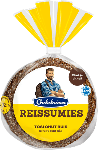 Oululainen Reissumies Tosi Ohut Ruis 5kpl 175g, täysjyväruisleipä｜Oululainen Reissumies 超薄黑麦 5片 175g 全麦黑麦面包
