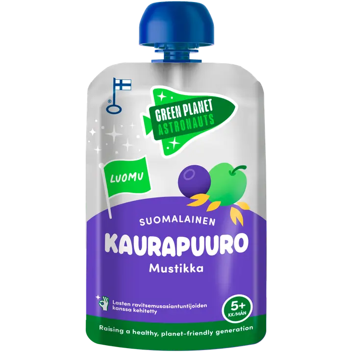 Green Planet Astronauts Luomu Suomalainen Kaurapuuro Mustikka 100g 5kk+｜Green Planet Astronauts 有机芬兰蓝莓燕麦片 100g 5 个月+
