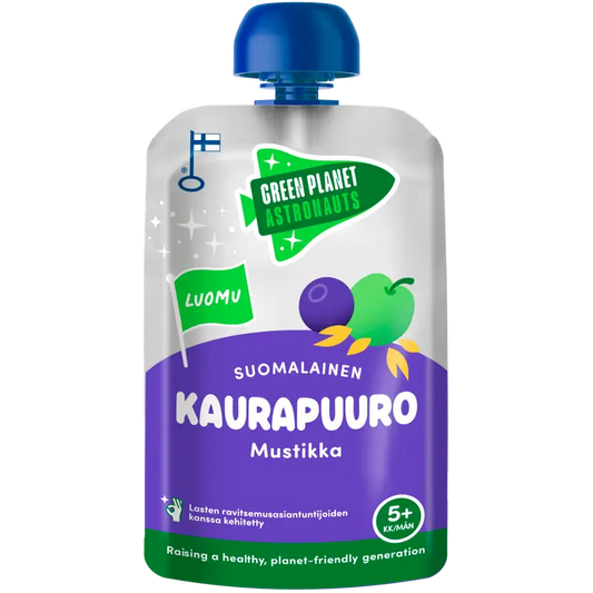 Green Planet Astronauts Luomu Suomalainen Kaurapuuro Mustikka 100g 5kk+｜Green Planet Astronauts 有机芬兰蓝莓燕麦片 100g 5 个月+