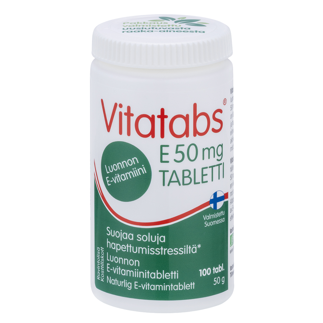 Vitatabs E 50 mg 100 tabl.｜Hankintatukku Vitatabs E 50 毫克 100 片。