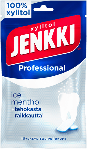 Jenkki Professional 冰薄荷全木糖醇口香糖 90g｜Jenkki Professional Ice Menthol täysksylitolipurukumi 90g