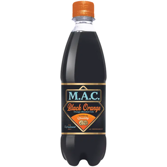 M.A.C. Black Orange virvoitusjuoma 0,5l pullo｜MAC 苹果。黑橙软饮料 0.5l 瓶