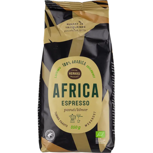 Herkku Luomu Africa Espresso pavut 350 g tumma paahto｜Herkku 有机非洲浓缩咖啡豆 350 克深度烘焙