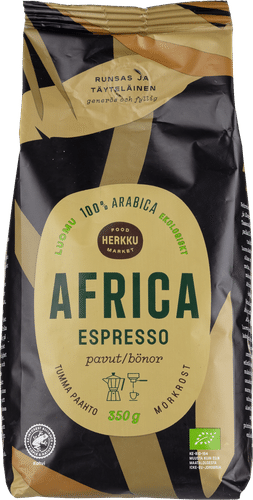 Herkku Luomu Africa Espresso pavut 350 g tumma paahto｜Herkku 有机非洲浓缩咖啡豆 350 克深度烘焙