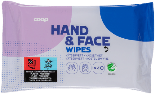 Coop 手脸湿巾 40 kpl｜Coop Hand & Face kosteuspyyhe 40 kpl
