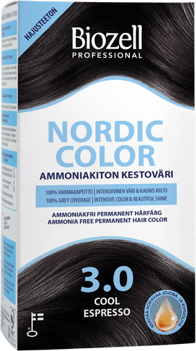Biozell Nordic Color Biozell Professional Nordic Color 无氨持久染发剂 冷萃咖啡 3.0 2x60ml