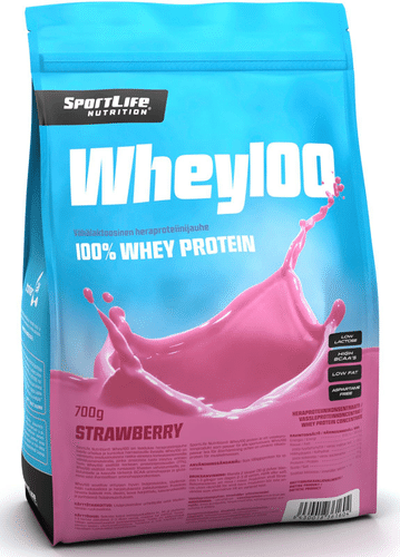 Sportlife Nutrition Whey100 700克草莓味乳清蛋白粉｜SportLife Nutrition Whey100 700g mansikka heraproteiinijauhe