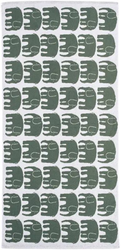 Finlayson 浴巾 大象 70x150 深绿色｜Finlayson kylpypyyhe Elefantti 70x150 tumman vihreä