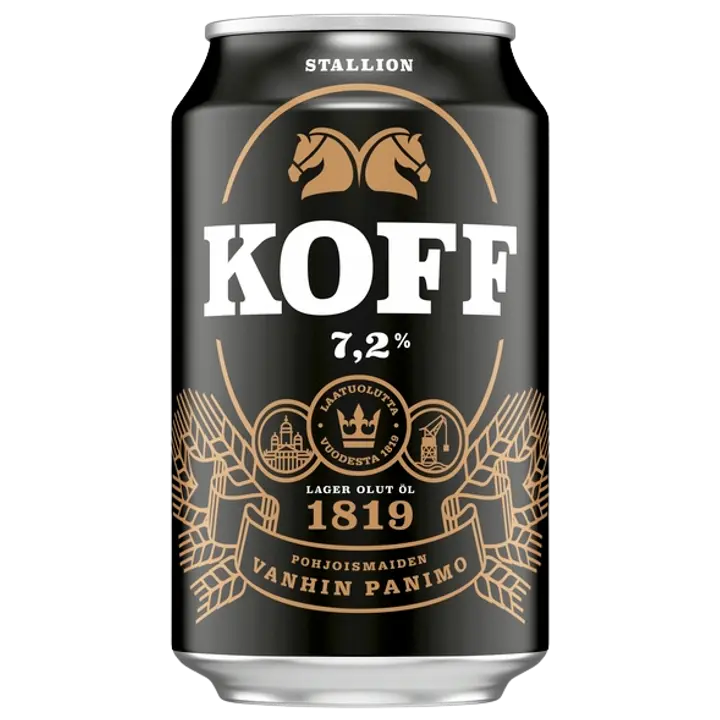 Koff Stallion Lager olut 7,2 % tölkki 0,33 L｜Koff 种马饮料 7.2% 罐装 0,33 L