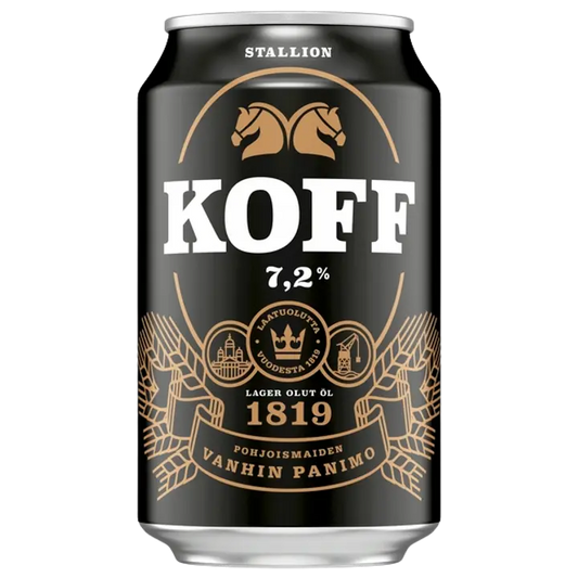 Koff Stallion Lager olut 7,2 % tölkki 0,33 L｜Koff 种马饮料 7.2% 罐装 0,33 L