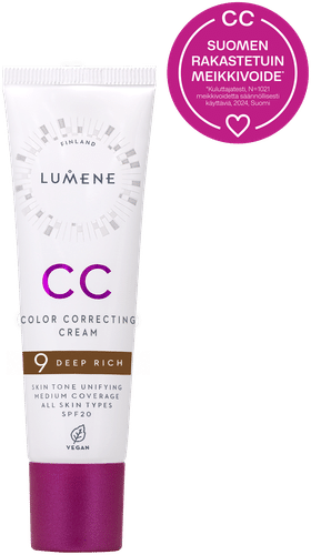 Lumene CC调色粉底液SK20 9深浓郁色 30 ml｜Lumene CC Color Correcting Meikkivoide SK20 9 Deep Rich 30 ml