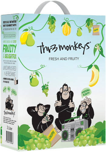 Thr3 Monkeys Fresh & Fruity White 8,0 til-% 3 L