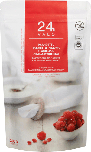 VALO24h Paahdettu rouhittu pellava + vadelma-granaattiomena 300g｜Valo24h 烤亚麻籽碎 + 覆盆子石榴 300g
