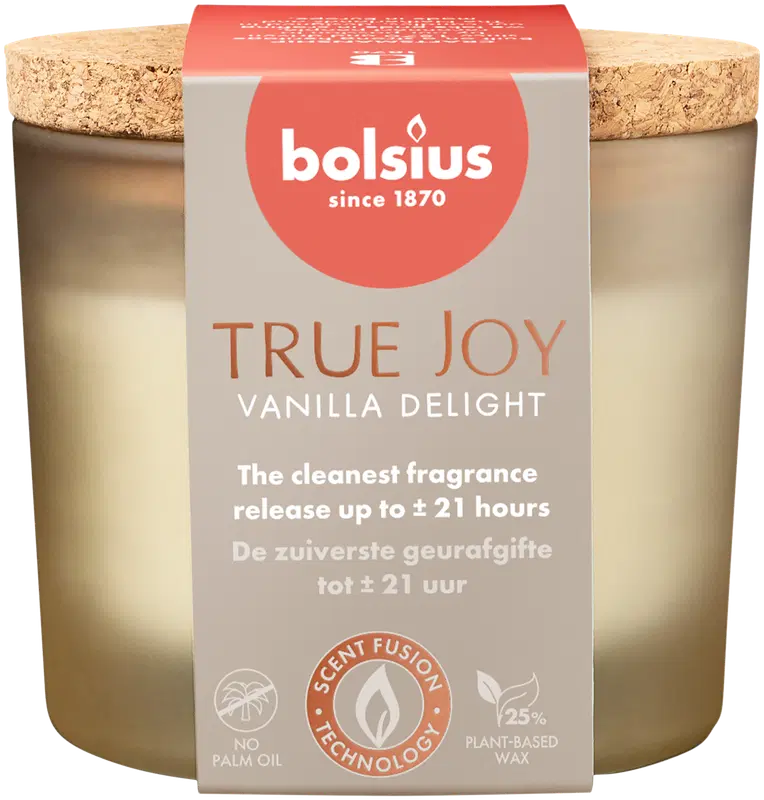 Bolsius 香薰蜡烛，软木盖 – 象牙白 – 香草喜悦｜Bolsius – tuoksukynttilä, korkkikansi – norsunluu – Vanilla Delight