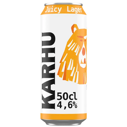 Karhu Juicy Lager olut 4,6 % tölkki 0,5 L｜Karhu 多汁饮料 4.6% 罐装 0,5 L