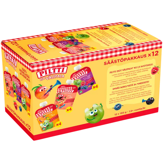 Piltti 12x150g Iso välipala Säästöpakkaus 1,5+v annospussi｜Piltti 12x150g 大零食储蓄包 1.5+y 份袋