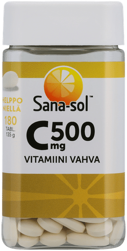 Sana-sol 维生素C 500毫克片剂 膳食补充剂 180tabl
