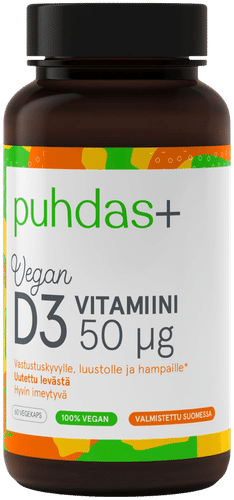Puhdas+ 植物源D3维生素 50µg 17g/60粒