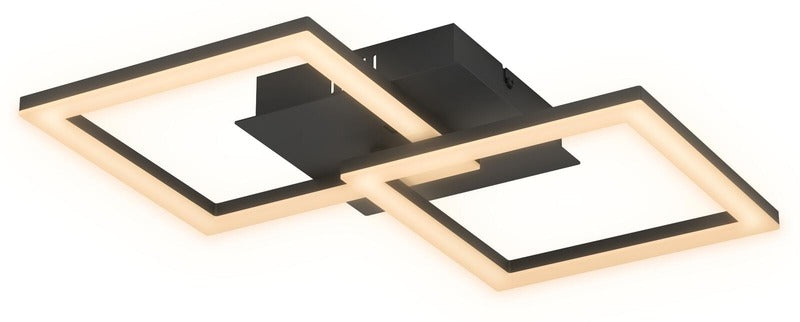 EGLO RGBIC LED吸顶灯 RGB 2x9.8W 3000K 2100lm 黑色 可调光 IP20｜EGLO kattovalaisin RGBIC LED RGB 2x9,8W 3000K 2100lm musta, himmennettävä IP20
