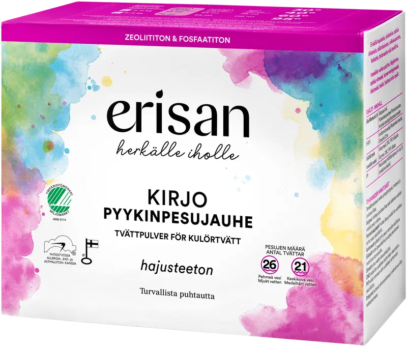 Erisan 无香型彩色衣物洗衣粉 1 kg｜Erisan Hajusteeton Kirjo Pyykinpesujauhe 1 kg