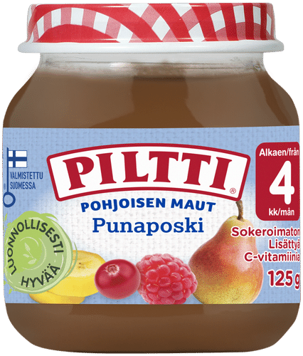 Piltti 125克 北方风味 红颊浆果水果泥 4个月
