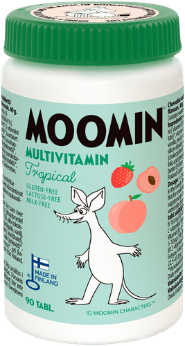 Moomin 热带水果味复合维生素咀嚼片 90片 膳食补充剂