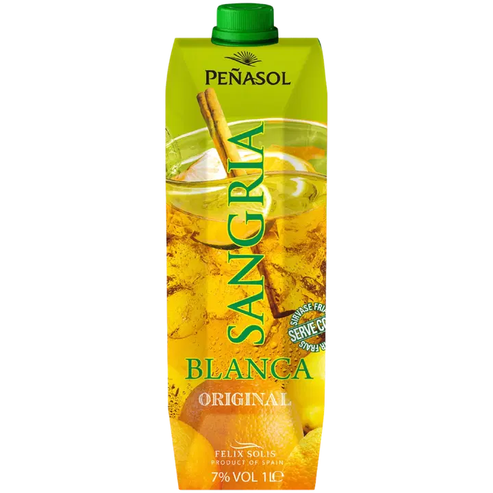Peñasol Penasol 白桑格利亚汽饮料 7.0 vol-%1L 四｜Penasol White Sangria 7,0 til-%1L tetra