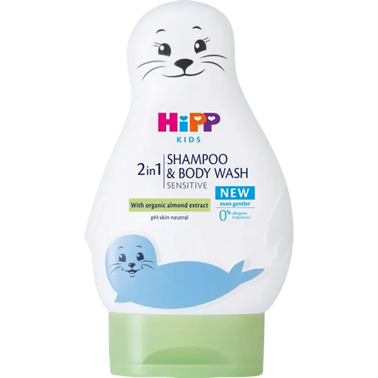 Hipp Baby Care 2in1 Shampoo & Body Wash Sensitive 200 ml "Hylje"｜HiPP 婴儿护理 2 合 1 敏感洗发水和沐浴露 200 毫升“密封”