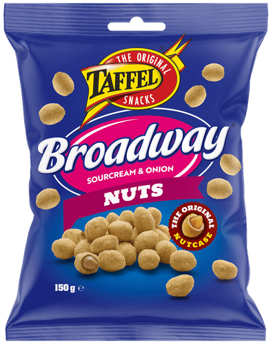 Taffel Broadway Nuts 酸奶油洋葱味涂层花生 150g