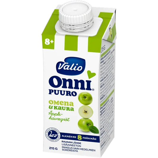 Valio Onni® omena-kaurapuuro 215 g UHT (alk 8 kk)｜Onni Valio Onni® 苹果燕麦粥 215 克 UHT（8 个月起）