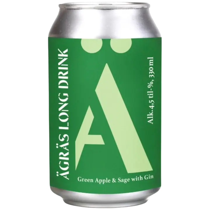 Ägräs Long drink Green apple & Sage with gin 4,5% 33cl tölkki｜ÄGRÄS 长饮青苹果鼠尾草杜松子饮品 4.5% 33cl 罐装