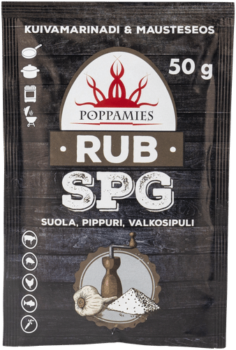 Poppamies Rub SPG salt-pepper-garlic mausteseos 50g