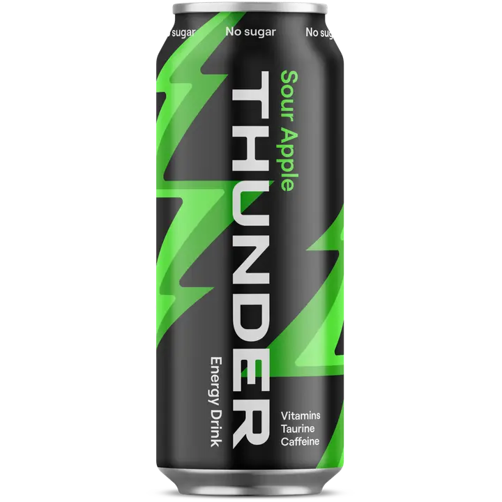 THUNDER ENERGY No sugar Sour apple energiajuoma 500 ml｜Thunder Energy 无糖酸苹果能量饮料 500 ml