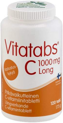 Vitatabs C 1000 mg 长效维生素C片 120 tabl｜Vitatabs C 1000 mg Long pitkävaikutteinen C-vitamiinitabletti 120 tabl