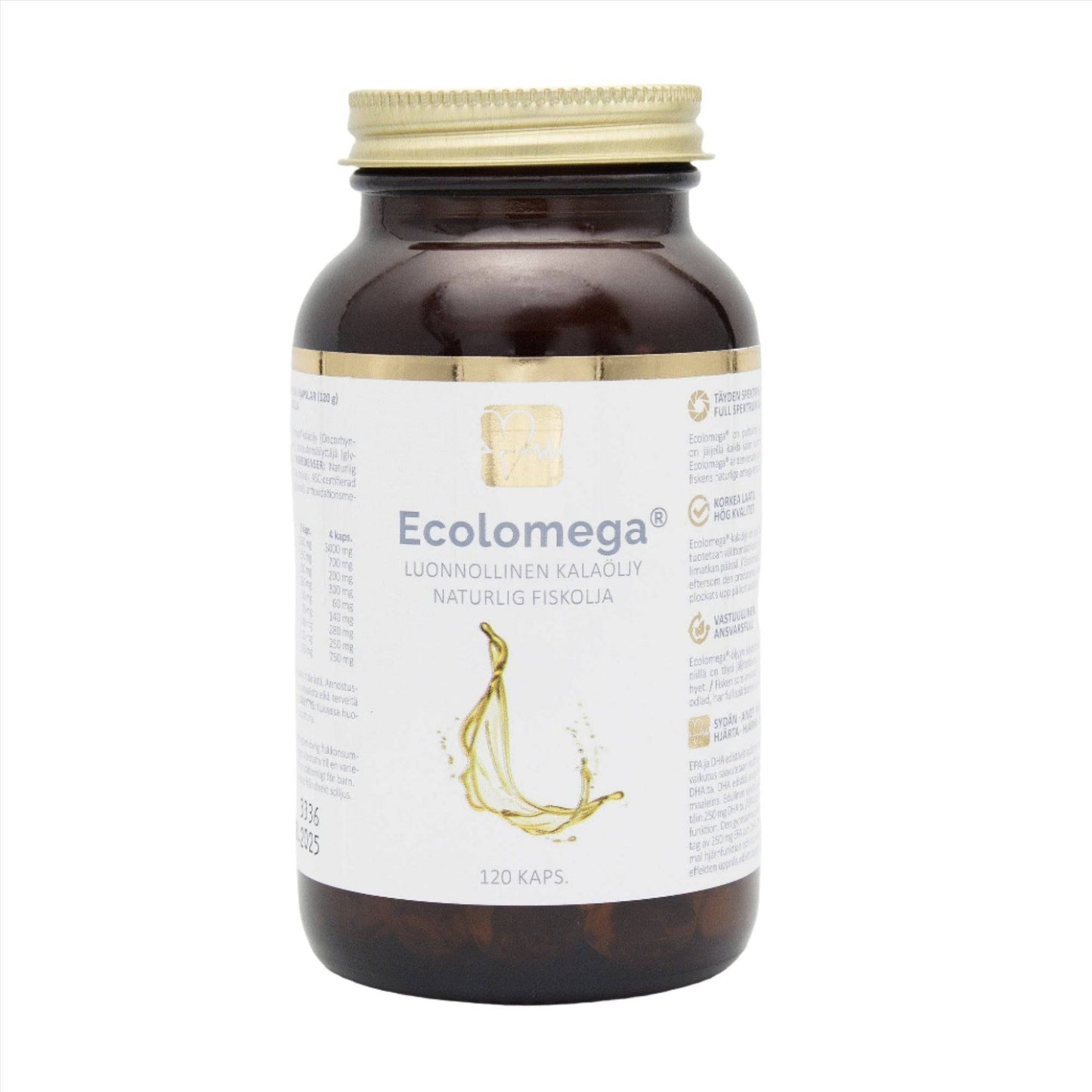 Ecolomega 鱼油胶囊 120粒｜Ecolomega kalaöljykapseli 120 kaps.