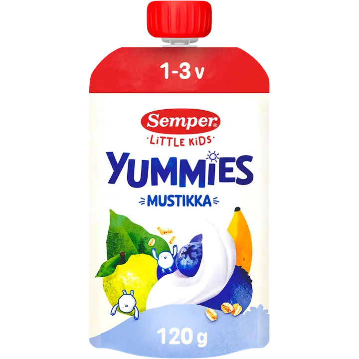 Semper Yummies smoothie mustikka 120g 1-3 vuotiaille｜Semper Yummies 蓝莓冰沙 120g 适合 1-3 岁儿童
