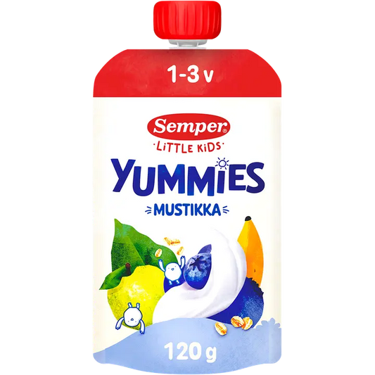 Semper Yummies smoothie mustikka 120g 1-3 vuotiaille｜Semper Yummies 蓝莓冰沙 120g 适合 1-3 岁儿童