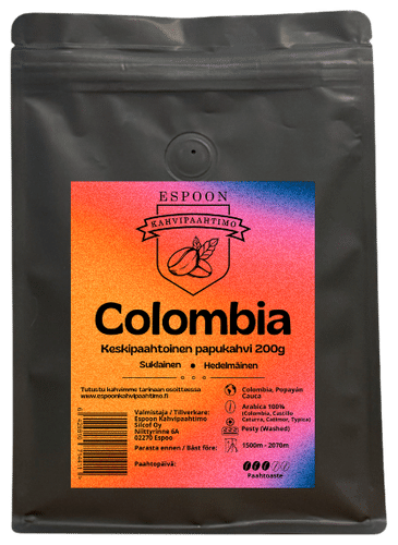Espoon Kahvipaahtimo 哥伦比亚咖啡豆200克｜Espoon Kahvipaahtimon Colombia 200g papukahvi