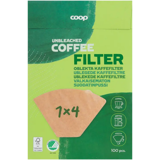 Coop 1x4 suodatinpussi valkaisematon 100 kpl｜Coop 1x4 过滤袋未漂白 100 kpl