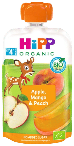 HiPP 100克 有机果昔 桃子、芒果、苹果 4个月｜HiPP 100g Luomu Smoothie Persikkaa, Mangoa&Omenaa 4kk