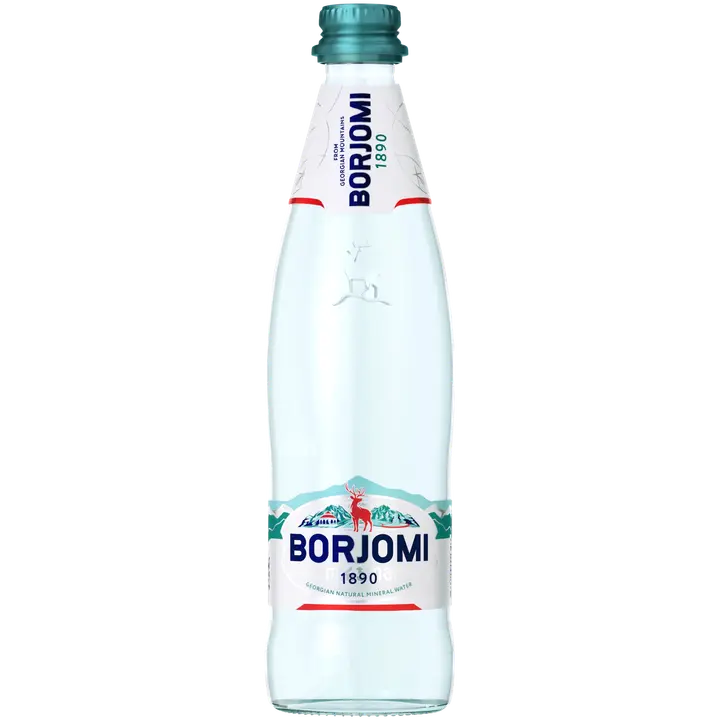 Borjomi Georgian Mineral Water luontainen hillihapotettu kivennäisvesi 0,5l｜Borjomi 格鲁吉亚矿泉水，天然弱酸矿泉水 0,5l
