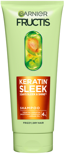 Garnier Fructis Keratin Sleek Shampoo pörröisille hiuksille 200 ml