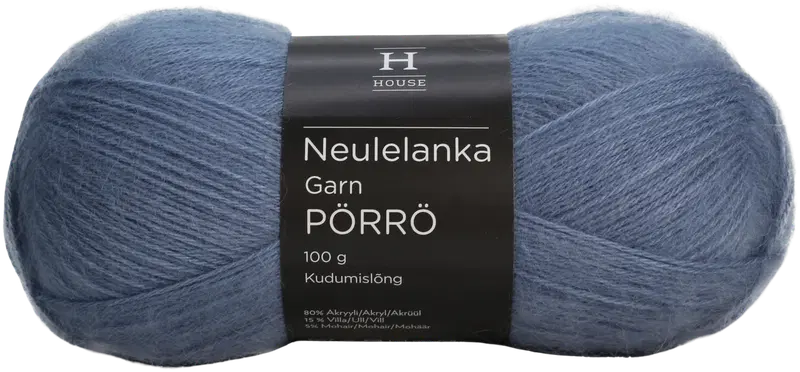 House 马海毛-羊毛-腈纶线 Pörrö 100克 浅牛仔蓝1986｜House lanka mohair-villa-akryyli Pörrö 100 g Light Denim Blue 1986