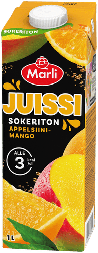 Marli Juissi sokeriton Appelsiini-mangomehujuoma 1 L｜Juissi sokton Marli Juissi 无糖橙芒果汁饮料 1 L