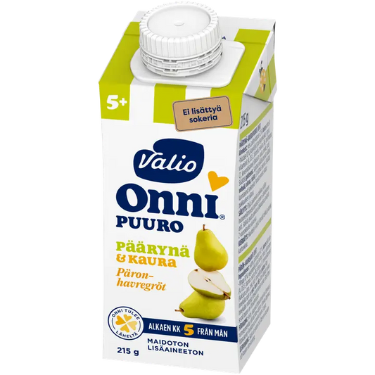 Valio Onni® päärynä-kaurapuuro 215 g UHT (alk 5 kk)｜Onni Valio Onni® 梨燕麦粥 215 克 UHT（5 个月起）