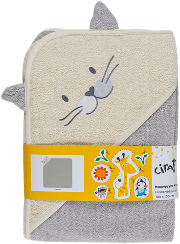Ciraf 连帽浴巾 小猫 100x100厘米 灰色