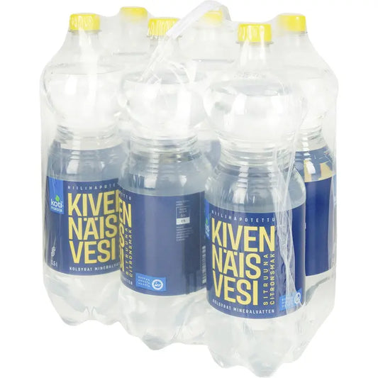 6 x Kotimaista Kivennäisvesi sitruuna kevyesti hiilihapotettu 1,5l｜Kotimaista 6 x 国产柠檬矿泉水，轻度碳酸化 1,5l