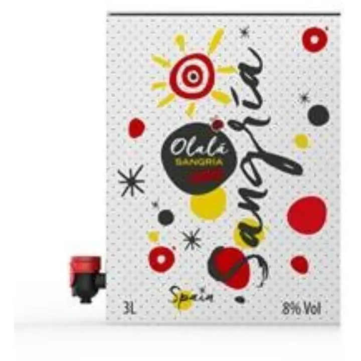 Olala Sangria 西班牙有机桑格利亚汽饮料 8.0 vol% 3L BIB｜Olala Sangria Espanjalainen Luomu Sangria 8.0 til-% 3L BIB