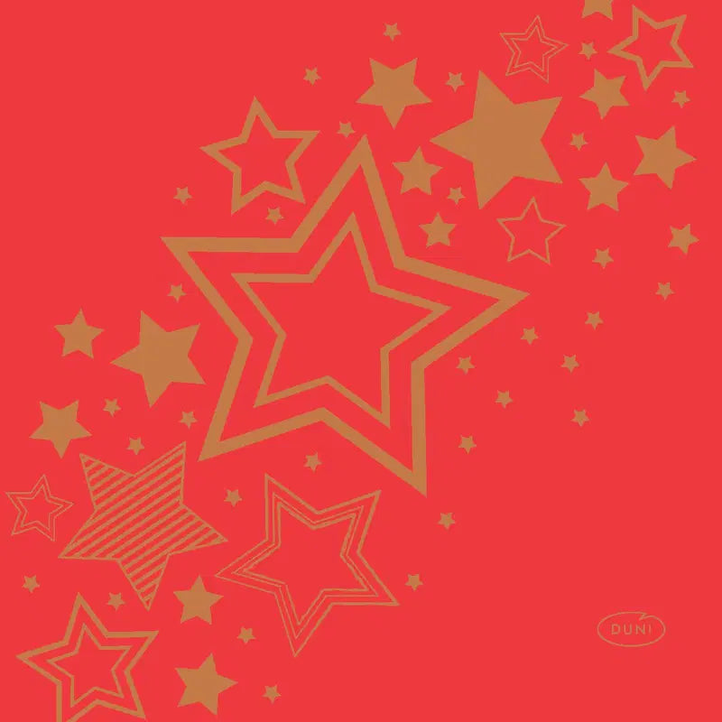 Duni Tissue餐巾纸 24x24厘米 红色假日之星 三层 20 kpl｜DUNI Tissue lautasliina 24 x 24 cm Holiday Star Red 3-krs, 20 kpl